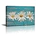 wall26 Canvas Print Wall Art White Daisies on Vintage Blue Wood Panel Floral Plants Illustrations Realism Rustic Scenic Colorful Multicolor Ultra for Living Room, Bedroom, Office - 12