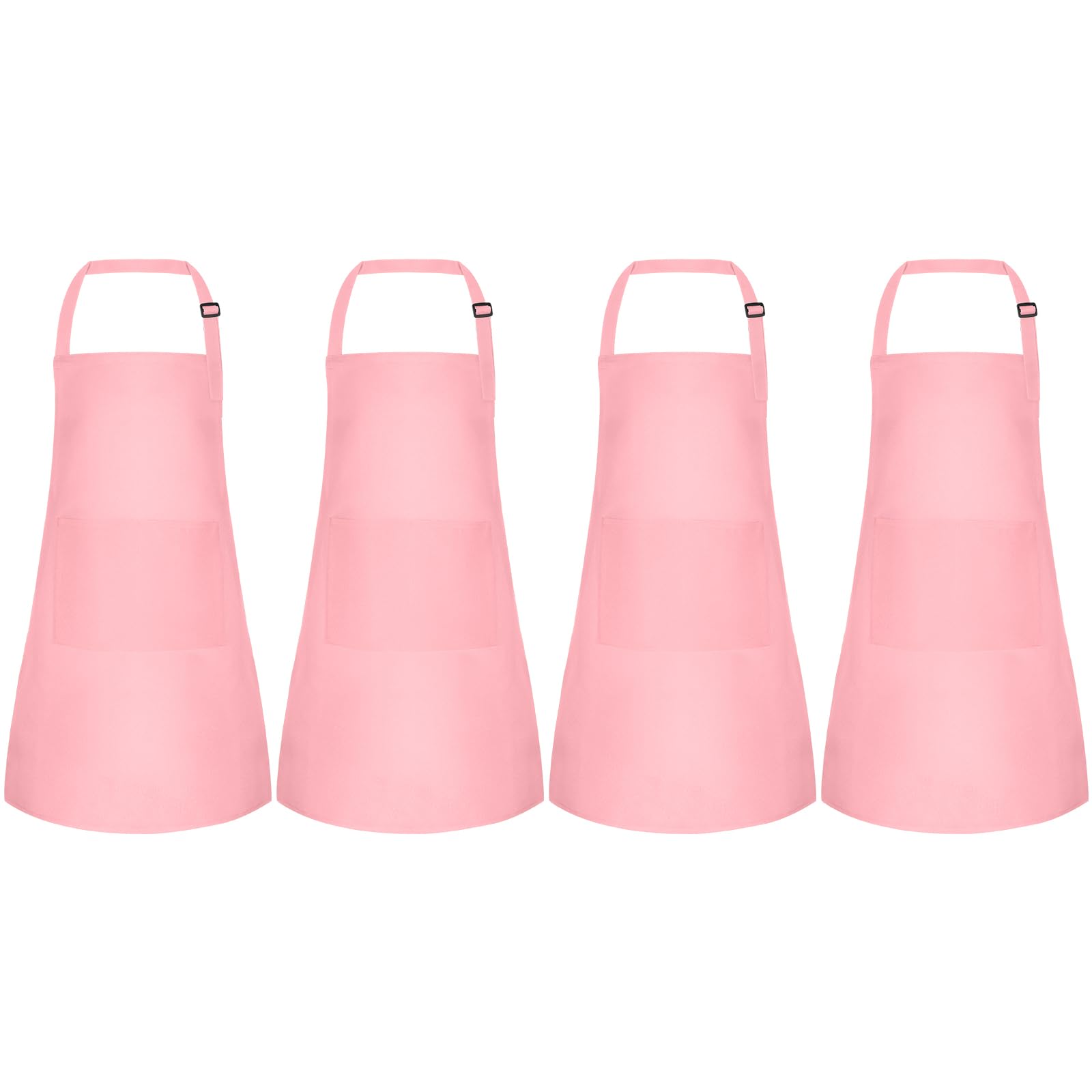 NACHLYNN 4-Piece Kids Apron - Adjustable, Pink, 18 x 24 Inches, Polyester, Waist, Unisex-Kids, 2 Pockets, Cooking & Painting