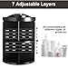 SONGMICS 360 Degree Rotating Makeup Organizer Adjustable Countertop Cosmetic Storage Box Display, Large Capacity, 7 Layers Brushes Lipsticks Toner, Black UJMU15BK, Round