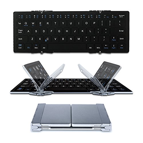 UPC 028672754250, EC Technology Foldable Bluetooth Keyboard, Ultra Slim Portable Wireless Keyboard with Pocket-size, Ergonomic Design, Built-in Rechargeable Li-polymer Battery for IOS/Android/Windows, Aluminum Alloy