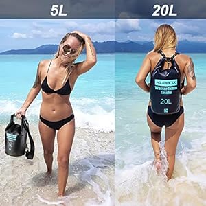 KUPBOX Dry Bag 20L,wasserdichte Tasche mit Verstellbarem Gurt, Dry Bag,100% wasserdichte Packsäcke für Wassersport,Boot Kajak, Angeln, Rafting,Camping usw.Mehrweg-Verpackung. (schwarz, 20L) 6 Schnorchelmasken 51XikyabahL. SS300 Kupbox Dry Bag wasserdichte Tasche ist Ihre ideale Auswahl!