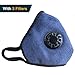 Anti Pollution Mask Military Grade N99 Respirator Mask with Valve Replacement Filter Washable Cotton Anti Dust Mouth Mask for Men Women Navy