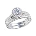 Newshe Wedding Rings for Women Engagement Ring Set 925 Sterling Silver 2.4Ct Round White AAAAA Cz Size 4-13