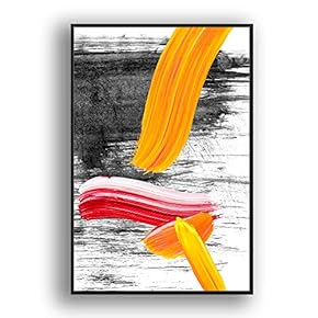 Framed Canvas Wall Art for Living Room, Bedroom Colored Brush Canvas Prints for Modern Home Decoration Ready to Hang - 16"x24" inches
