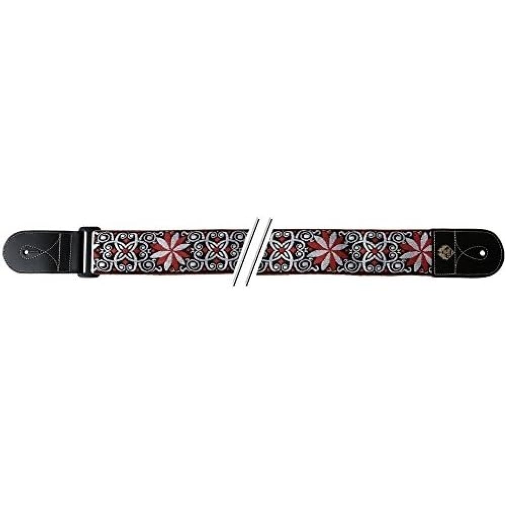 GEWA Fire & Stone 531066 Gitarrengurt Folklore Edition Jacquard Red White