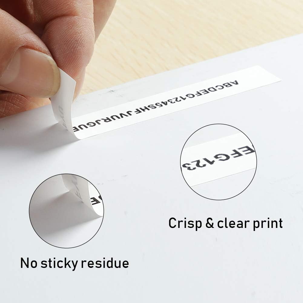 Bigger Replacement for Dymo LetraTag Refills Plastic Tape 16952 91331 91332 91333 91334 91335 Labeling Tape Used with DYMO LetraTag Plus LT-100H LT-100T QX50 (1/2 Inch x 13 Feet, 12mm x 4m, 6-Pack): Office Products