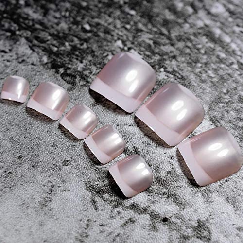 EDA LUXURY BEAUTY NATURAL PEARL NUDE PINK WHITE FRENCH LUXE DESIGN Full Cover Press On Nails Acrylic Nail Kit Artificial Nail Tips Perfect Pedicure False Toenails Square Nail Art Fake Toe Nails 2 EDA LUXURY BEAUTY NATURAL PEARL NUDE PINK WHITE FRENCH LUXE DESIGN Full Cover Press On Nails Acrylic Nail Kit Artificial Nail Tips Perfect Pedicure False Toenails Square Nail Art Fake Toe Nails