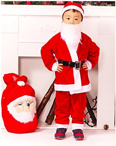 Amazon サンタ コスプレ 子供服 Sサイズ キッズ クリスマス コスチューム 衣装 帽子 ひげ 上着 ズボン ベルトの5点セット Perfect Ten 110cm Sサイズ キッズコスチューム ホビー