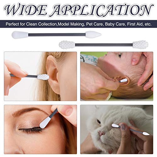 4 Pcs Reusable Cotton Swab, ARTISTORE Safety Washable and Portable Silicone Cotton Swab, Cotton Buds for Ear Cleaning, Makeup, Beauty Treatment with 2 Dust-proof Cases