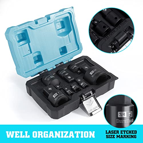 DURATECH 8 Piece Impact Socket Adapter and Reducer Set, 1/4\