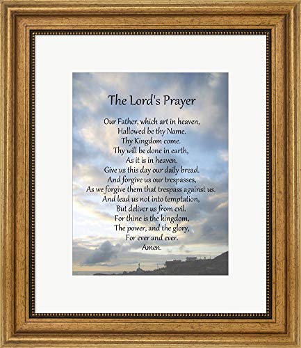 The Lord's Prayer - Scenic by Veruca Salt Framed Art Print Wall Picture, Wide Gold Frame, 17 x 20 inches