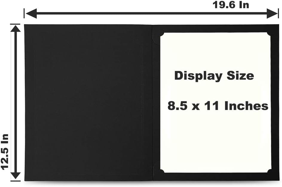 SUNEE Certificate Holders(Black, 30 Pack), Diploma Covers Gold Foil Border, for Letter Size 8.5x11 Certificates, Cardstock, Document Papers : Office Products