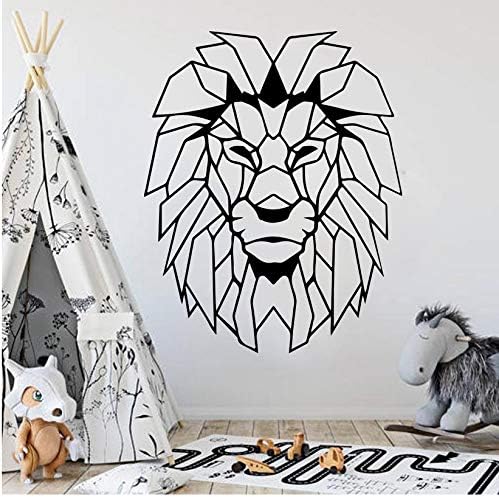 Zymkito Geometrica Cabeza De Leon Calcomania De Pared Cuarto De