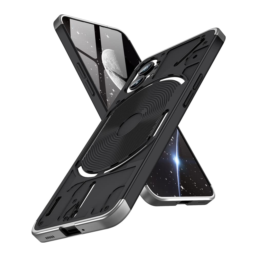 IMEIKONST Compatible with Nothing Phone 1 Phone Case, Hard PC Matte Back Shell Premium Slim 360 Degree Full Body Protective Shockproof Ultra Thin Cover for Nothing Phone (1). 3 in 1 Silver AR