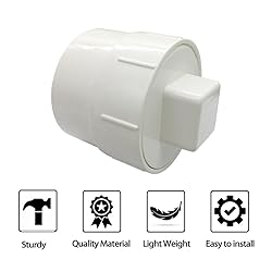Fitvell 3" PVC Sewer Cleanout Adapter with Plug
