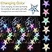 Alitamei Wind Chime Solar Light Color Changing LED Solar Mobile Blue Star Wind Chime Solar Light Wind Mobile Portable Waterproof Outdoor Decorative Romantic Wind Bell Light for Patio Garden Home Party