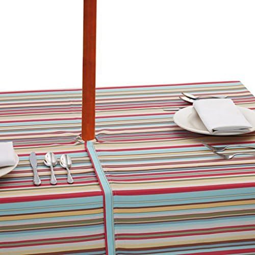 Design Imports 84" Stripe Umbrella Tablecloth