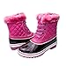Global Kids Winter Boots, Black/Pink36, 12 M US Little Kid