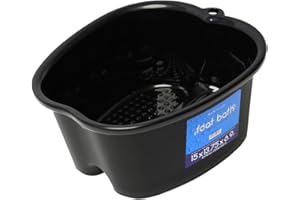 Mantello Foot Soaking Tub- Extra Large Pedicure Bowl - Foot Bath Basin - Home Foot Spa (Black)