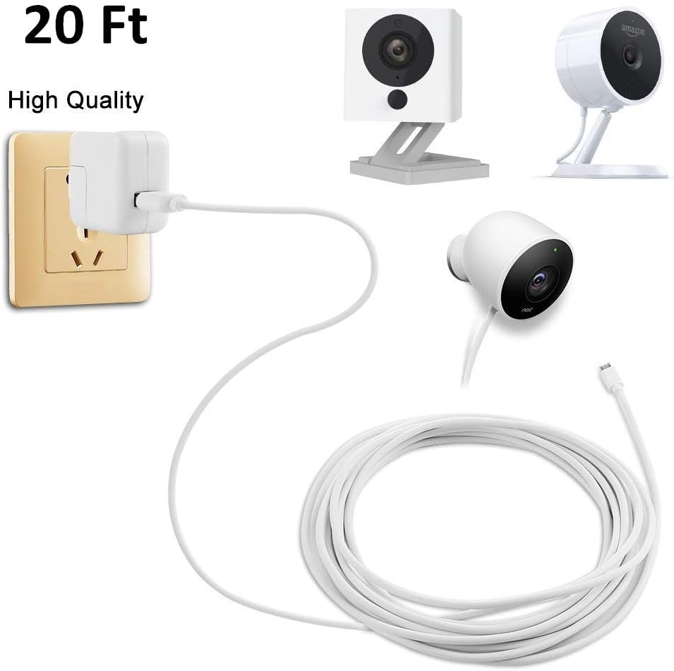 Security Camera Power Extension Cable 20 Ft Charging Cable for Wyze