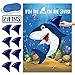 Pin The Fin on The Shark Game - Shark Birthday Party Favor Games Blue White