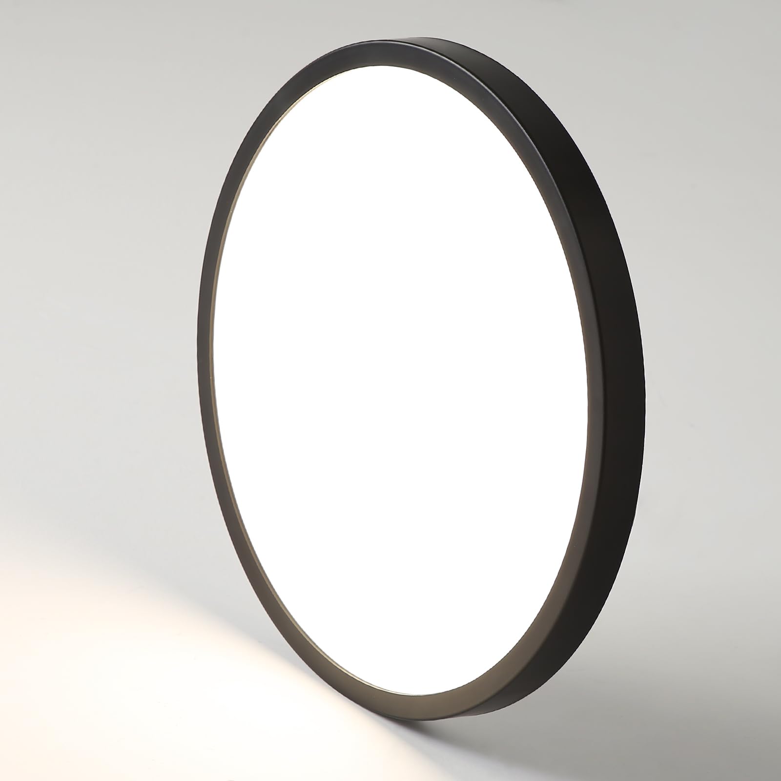 Mikeru 40cm/15.8inch Slim Ceiling Light, 3000K Warm Light Black Hallway Lights 38W Bathroom Plastic Flush Mount Ceiling Lights Ultra Thin for Bedrooms, Offices, Basements