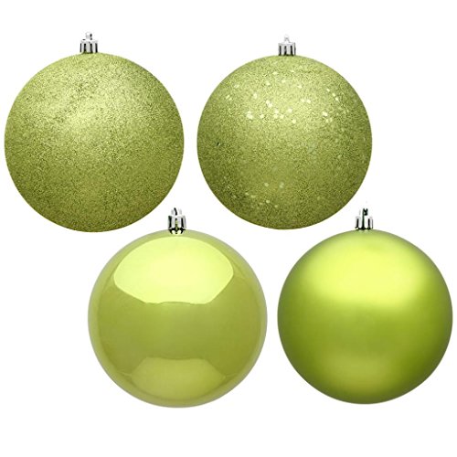Vickerman 485392-6 Lime 4 Assorted Finishes Ball Christmas Tree Ornament (Set of 4) (N591573BX)