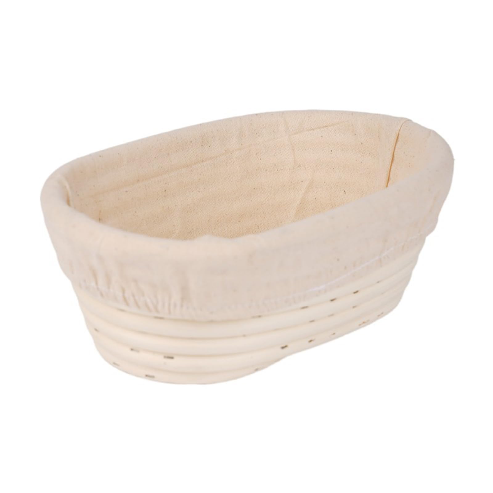 Jarsense Bread Proofing Basket Oval Banneton Brotform Bread Dough Proofing Rising Rattan Handmade Basket with Liner for Home Bakers Baking - 25x15x8cm