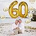 Gold 60 Balloon Numbers with Gold Confetti Balloons - Large, 40 Inch | Gold Confetti Balloon for 60th Birthday Decorations | 60 Number Balloons for 60 Birthday Decorations, 60 Anniversary Decorations