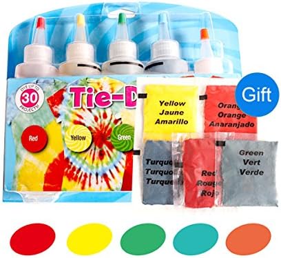 Tie-Dye Kits Neon Cotton Linen clothing dyes 5 Color 1 Set
