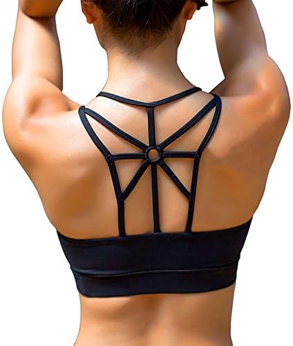 DeepTwist Womens Sports Bra Padded Criss Cross Back Gym Yoga Bras with Removable Cups