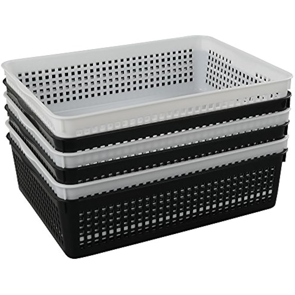 Rectangular Plastic Storage File Boxes A4 Paper Baskets, Organization