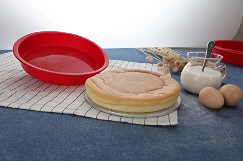 Aokinle 8" Silicone Baking Pan Non-Stick Bakeware Mold Cake Mold BPA-free FDA-Approved Round