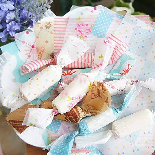 Homemade Candy and Chocolate Making - includes 6 cartoon candy cartons and 200 candy papers, Nougat Candy Wrapping Paper, Chocolate Wrappers, Greaseproof Wax Paper Suitable for Christmas, Halloween - Thumbnail 3