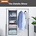 Aibrisk Hanging Closet Organizer 4 Shelves Foldable Oxford Cloth Gray Hanging Shelf with 2 Hooks for Clothes Storage and Accessories