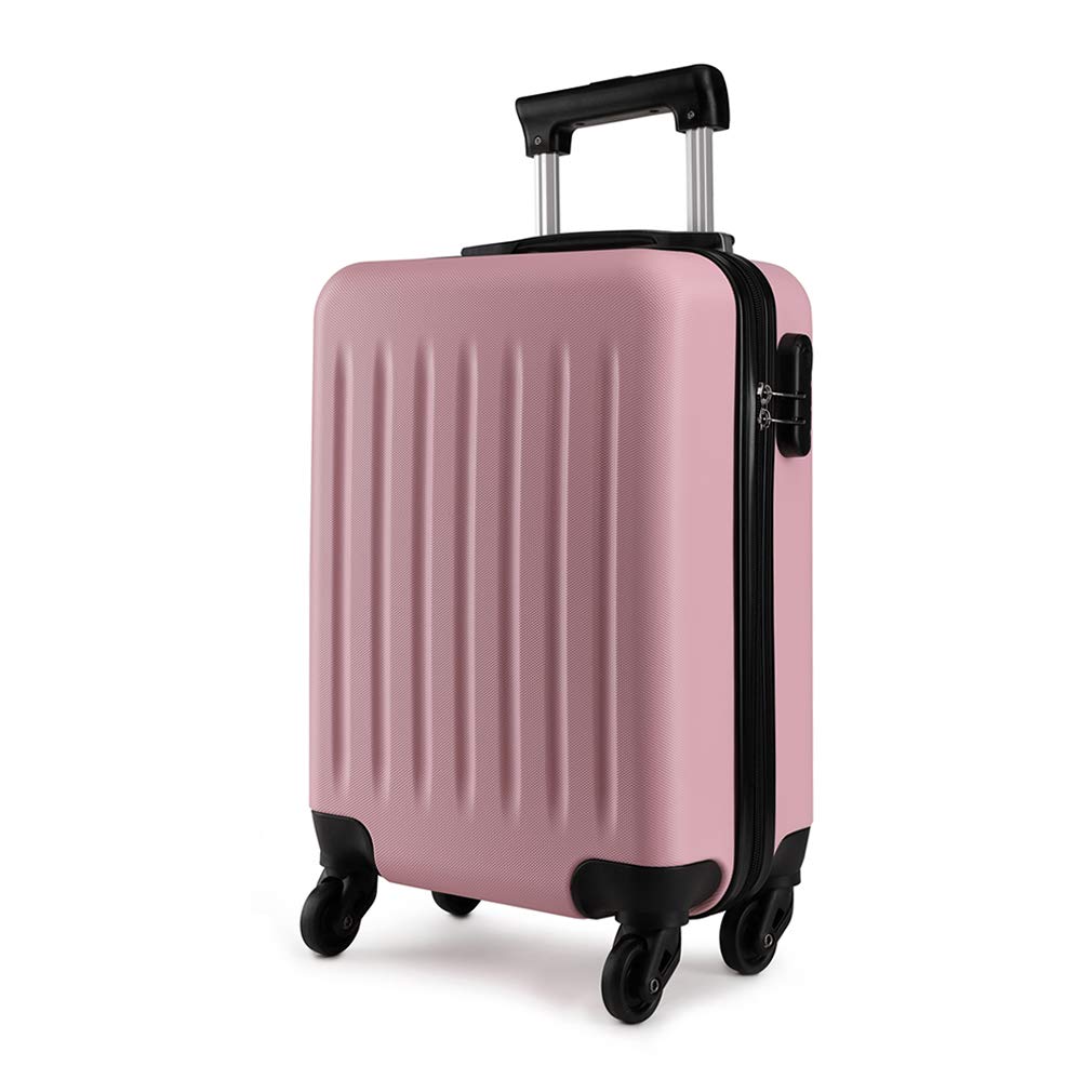 Kono 19 inch Carry On Luggage Cabin Suitcase Lightweight Hard Shell Hand Suitcases ABS 4 Wheel Spinner Luggage(Pink)