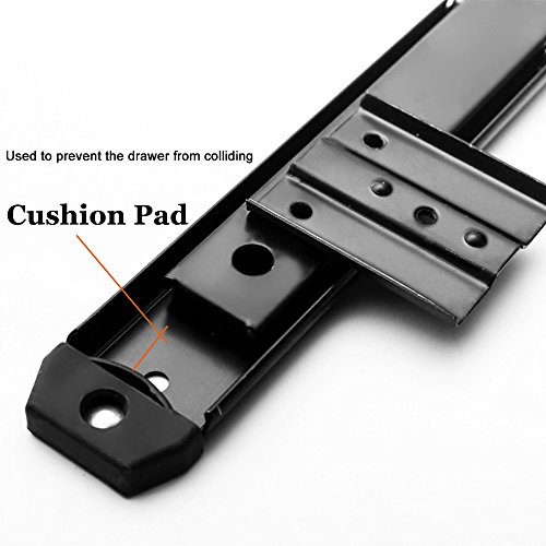 FRMSAET Cabinet Furniture Hardware Accessories 14'' Slides Metal Ball Bearing 3/4 Extension Rails Computer Underdesk Keyboard Drawer Tray with Adjustable Height Bracket and Screws. (Black)