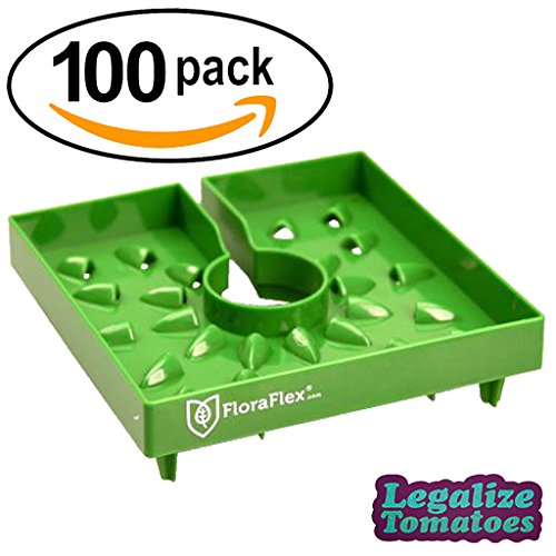 Floracap FloraFlex 6 in inch NEW Version 2.0 Top Feed Dripper for Rockwool Cubes 100 Pack | Legalize Tomatoes Sticker Included