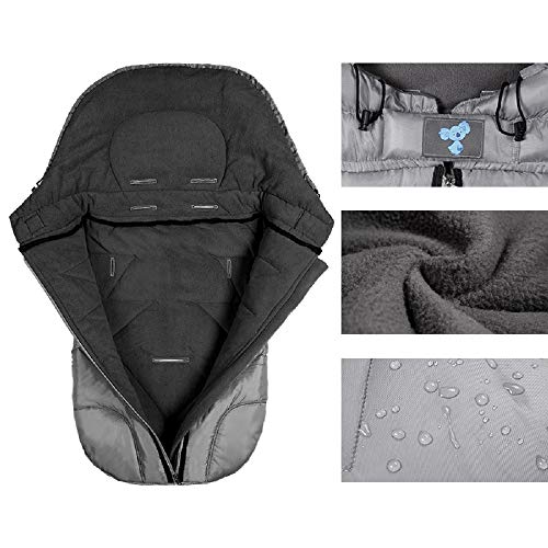 Lemonda Winter Outdoor Tour Waterproof Baby Infant Stroller Sleeping Bag Warm Footmuff Sack,Anti-Kicking Sleeping Nest,Wearable Stroller Blanket (Grey)