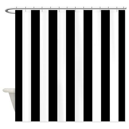 Cafepress Black And White Vertical Stripes Shower Curtain