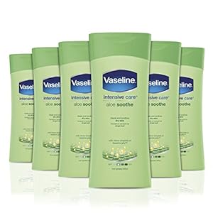 Vaseline-Moisturiser-Intensive-Care-Aloe-Vera-Body-Lotion-family-pack-6x200ml Vaseline Intensive Care Aloe Soothe heals and refreshes skin Body Lotion for dry skin 6 x 200 ml