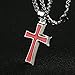 HZMAN Mens Stainless Steel Cross Pendant Necklace with Wheat Chain