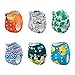 ALVABABY 6 Pack Cloth Diaper with 12 Inserts One Size Adjustable Washable Reusable Diaper Cover for Baby Girls and Boys