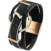 Women's Heart - Shaped Mesh Leather Bracelet Handmade Gold Leather Bracelets for Couples Friendship Bracelet Bohemian Cuff Bangle