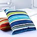 Decorative Square 18 x 18 Inch Throw Pillows (Indoor/Outdoor) - Blue, Green & White Stripe Cushion