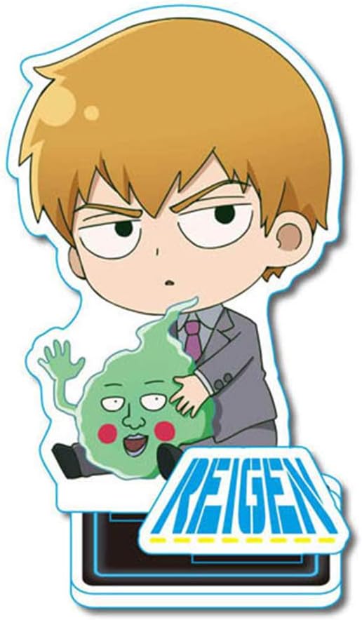 Sbarden Mob Psycho 100 Anime Acrylic Double-sided Transparent Small Standing Decoration Novelty Cartoon Image Stand Decoration Anime Fans Gift( REIGEN-2)