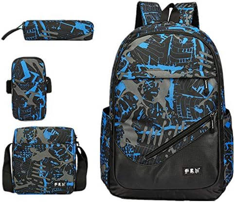 School Backpack Bookbag for Teens College Travel Daypack Fits up to 15 inch Laptop (4 in 1)