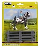 Breyer Horses Stablemates Western Chestnut Appaloosa with Cowgirl and Fencing