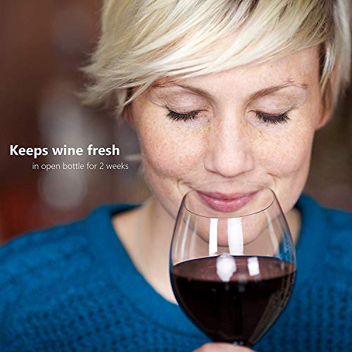 Wine Vacuum Bottle Preserver Saver - For Wine Preservation - Best Wine Sealer Kit - With 3 Vacuum Re-usable Wine Stoppers - Black