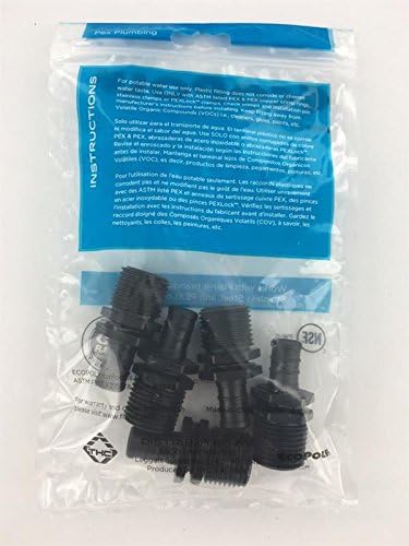 Ecopoly32842 Male Adapter, 1/2" x 1/2" MPT, 0.5" ID, Crimp, Plastic (Pack of 5)